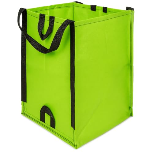 DURASACK Heavy Duty Home and Yard Bags 48-Gallon Reusable Self-Standing Lawn and Leaf Bags Garbage Can with Reinforced Handles, Lime Green, 3 Pack - color: Lime Green