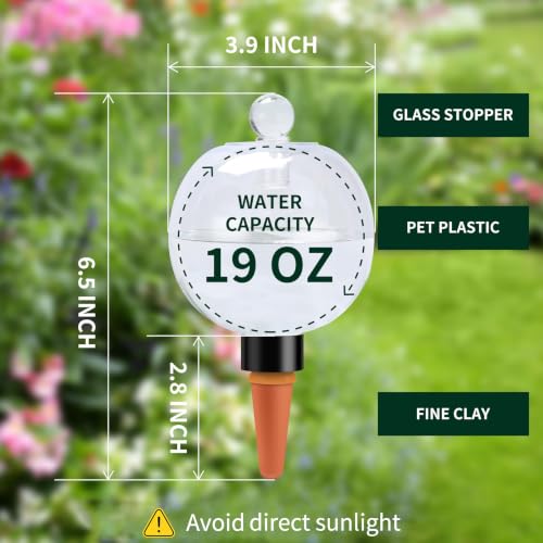Soilagua 19 oz Up to 2 Weeks Extra Large Plant Watering Globes, 4 Pack - size: 4 Pack