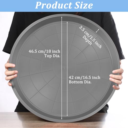 Eccliy 12 Pcs Plastic Plant Saucers Tray, Gray, 18 Inch, Round - color: Gray, size: 18 Inch, style: Round
