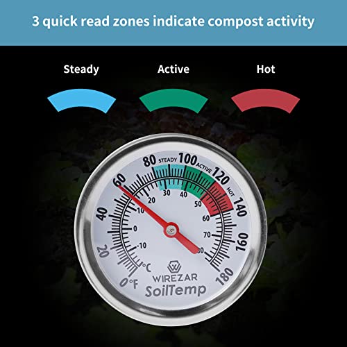 16 Inch Soil Thermometer (2 Pack), Stainless Steel, Waterproof - size: 16''(2Pack)