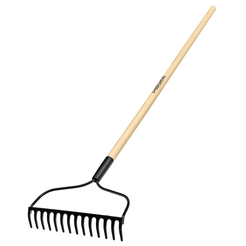 Truper Home Plus 55 in. L x 14 in. W Steel Bow Rake Wood
