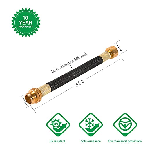 persevere Upgraded Water Hose Extension Adapter, Garden Hose Connector, 3 ft Lead-in Hose, Anti-Kink Design with Integrated Spiral Tube,for Hose Reel/RV/Dehumidifier, Durable/Drinking Water Safe - size: 3ft