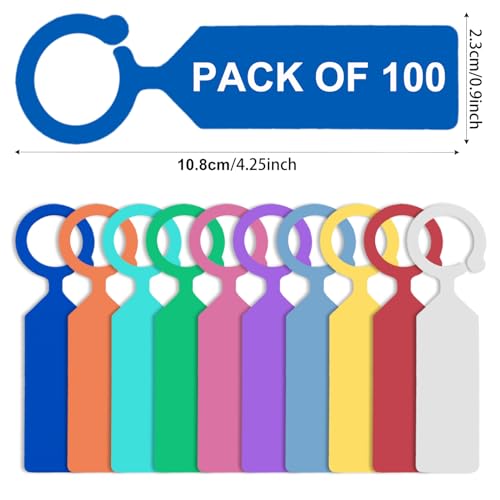 Plant Labels Yuanling 100Pcs Plastic Waterproof Plant Tree Tags Nursery Garden Markers for Indoor Outdoor Gardening Plants Vegetables Flowers Potted (Mixed 10 Colors with 1 Marker Pen) - color: Mixed 10 Colors