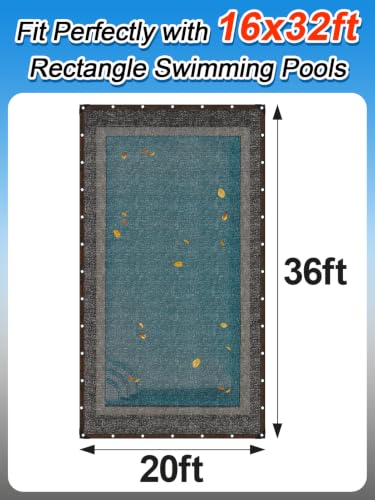 Biggun 20x36ft Pool Leaf Net Cover for 16x32ft Inground & Above Ground Pool - size: 20' x 36' (Rectangular)
