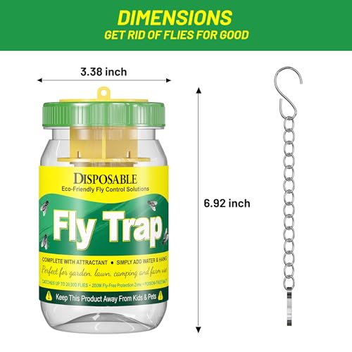 2 Packs Reusable Fly Traps Outdoor, Hanging Flies Killer & Catcher