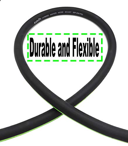 Hybrid Lead In Garden Hose 5/8 IN. x 6 FT, Heavy Duty, Lightweight, Flexible with Rotatable Grip Handle and Solid Brass Fittings - size: 6 FT