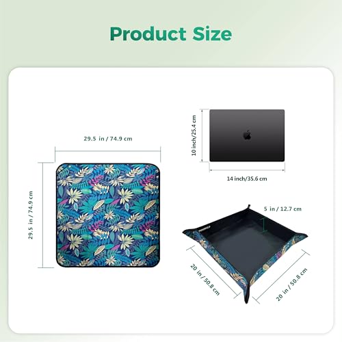 Repotting Mat for Indoor Plants 29.5"x29.5", Unique Gifts for Plant Lovers - color: Black Leaf Print, size: 29.5" x 29.5" x 0.1"