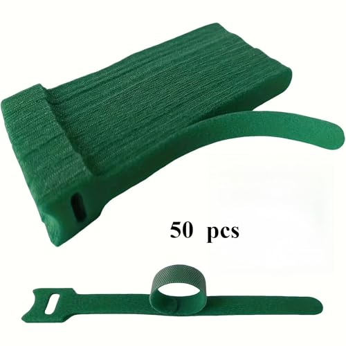 50-Pack Reusable Plant Ties, Adjustable Velcro Garden Straps for Climbing Plants, Tomatoes, Vines & Trees, Multi-Purpose Hook & Loop Plant Support & Garden Organization
