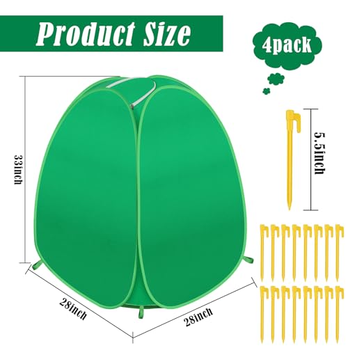 4 Pack Pop Up Winter Plant Covers, 28x28x33" Freeze Protection Shrub Covers - size: 4 Pcs 28x28x33"