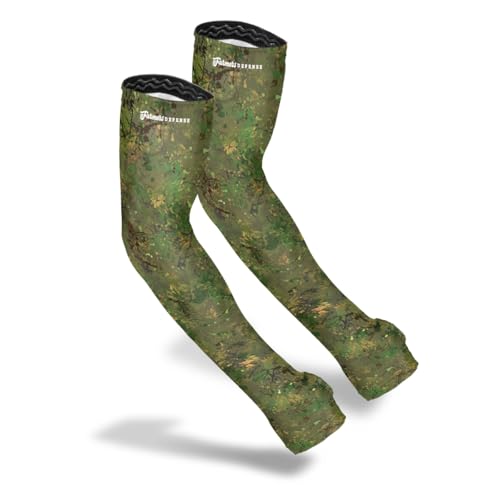 FARMER'S DEFENSE Gardening Arm Sleeves|UV Cooling Protective Sleeve Women & Men|Anti-Scratch Cover Sun UPF Outdoor Protection - Green Brush Camo - S/M - color: Green Brush Camo, size: Small-Medium