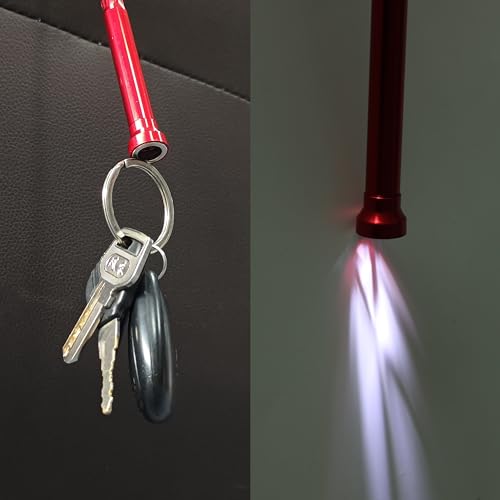 24.4 in Claw Grabber Tool,Bendable Hose Reacher Pickup with LED Light,4 Claw Picking Tool for Garbage Litter Pick Home Sink Drain and Metal Small Items. (Red) - color: Red