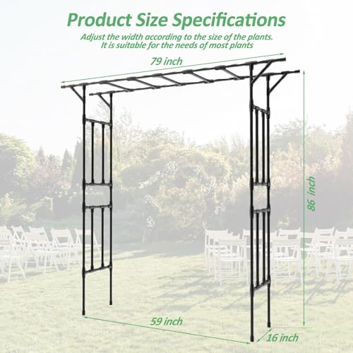 Garden Arch Trellis - 79" L x 86" H Supersize Flattop Garden Arch - size: Length:79"-20MM