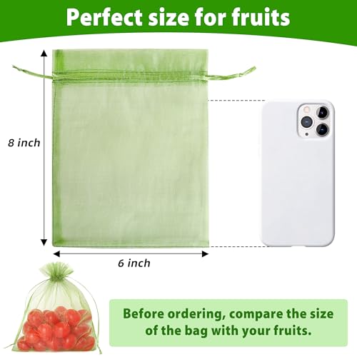 EWPJDK 70PCS Fruit Protection Bags 6x8 Inch Green Netting