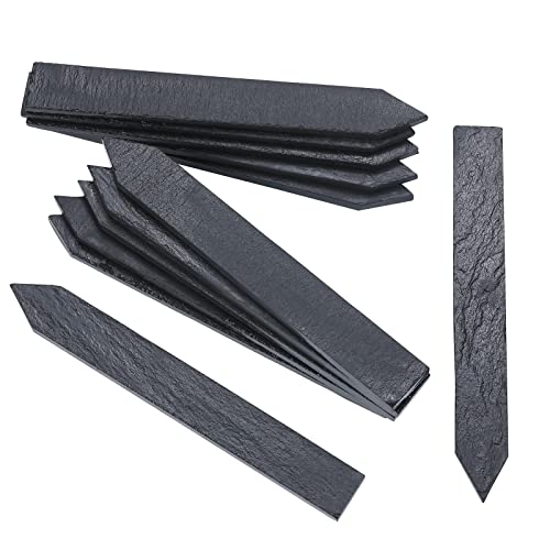 12 PCS Reusable Slate Stone Garden Plant Labels Markers Blackboard Garden Plant Labels Tags Potting Labels for Outdoor Plants, Herbs, Pots and Soil, 15 * 2CM