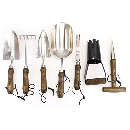 Burpee Stainless Steel Trowel Durable Long Lasting Garden Tool - color: Walnut, style: Dibbler