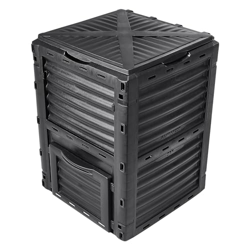 VEVOR Garden Compost Bin 80 Gal, BPA Free Composter, Large Capacity Outdoor Composting Bin with Top Lid and Bottom Door, Easy Assembling, Lightweight, Fast Creation of Fertile Soil - style: 80 Gallon