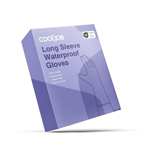 COOLJOB Long Sleeve Waterproof Winter Freezer Gloves for Men Women, S-XL - color: Dark Blue, size: Small