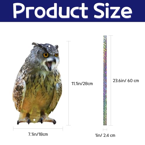 2PCS Hanging Flat Fake Owl to Keep Pigeon Away from Porch - color: Brown Owls 2pcs