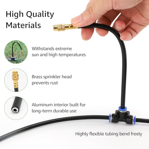 Bluepro Drip Irrigation System with 360° Adjustable Copper Nozzles - size: 7.8inch