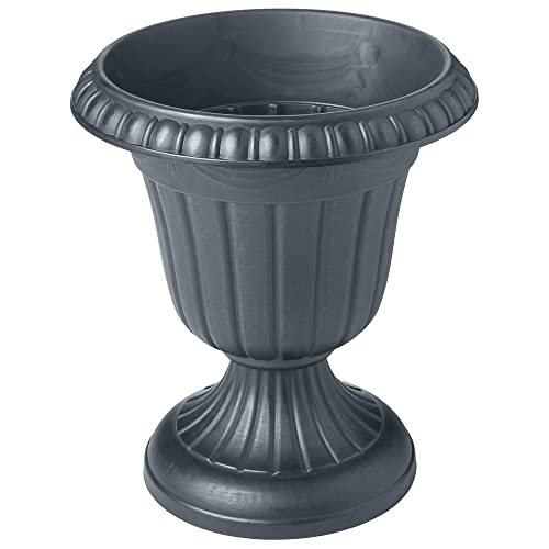 Arcadia Garden Products PL20GY Classic Traditional Plastic Urn Planter Indoor/Outdoor, 10" x 12", Gray - color: Gray, size: 10" x 12"