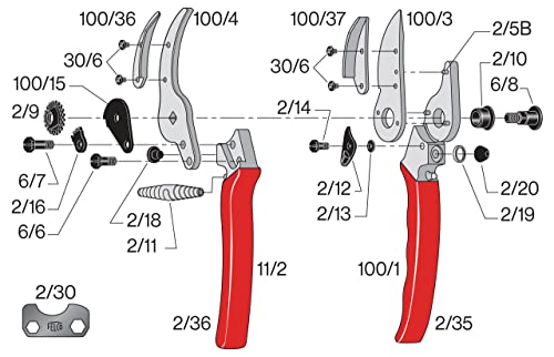 FELCO 100 Cut and Hold Pruning Shears – Precision Swiss-Made Floral and Rose Shears with Stem-Gripping System Ideal for Cut Flower Harvest