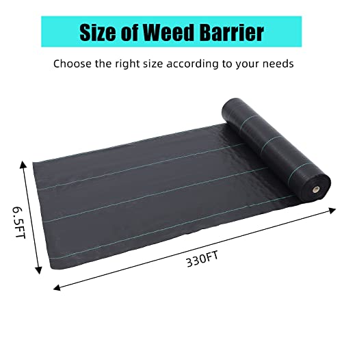6.5ft X 330ft Weed Barrier Landscape Fabric Heavy Duty, Premium 3.2 oz Ground Cover Weed Block Gardening Mat, Easy Setup & Superior Weed Control, for Erosion Control, Weed Barrier - size: 6.5*330FT & 3.2oz
