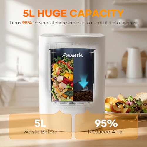 5L Electric Composter for Kitchen,2026 Smart Large Countertop Compost Bin - size: 5L