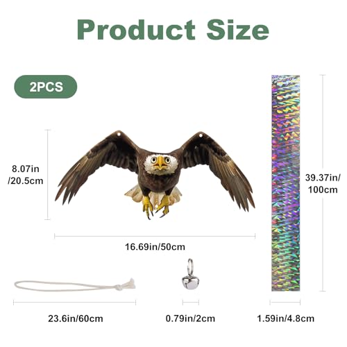 Fake Owl to Keep Pigeon Away from Balcony 2PCS Flat Garden Owl Pigeon Scare Devices Hanging Hawk with Reflective Tape Plastic Owls to Scare Woodpecker for Tree Outdoor Porch Patio Roof Windows - color: Black 2pcs