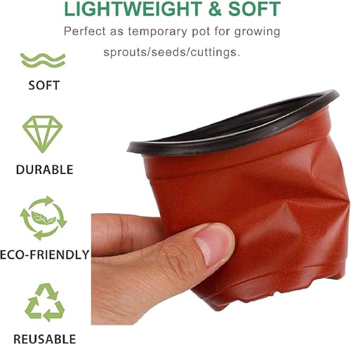 Plastic Planter Nursery Seedlings Pots - 4 Inches 100Pcs Flower Plant Container Seed Starting Pot for Outdoor Succulents Seedlings Cuttings Transplanting - size: 4 x 3.5 x 3 in