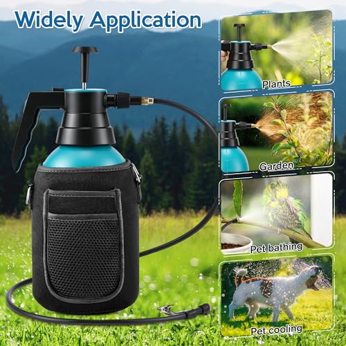 Personal Mister, 2 in 1 Water Spray Bottle with 3.3ft Mist Line, Black, 2L - color: Black, size: 2L