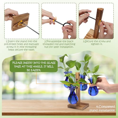 Plants Propagation Stations Bulb Glass Propagation Birthday Gift for Women - color: Blue