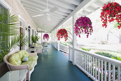 Artificial Fake Hanging Hibiscus Flowers Plants Baskets for Outdoor Decoration, Faux Silk Hibiscus Long Vines in Planter UV Resistant Realistic Flowers for Outside Porch Patio Home Decor, White - color: White 2