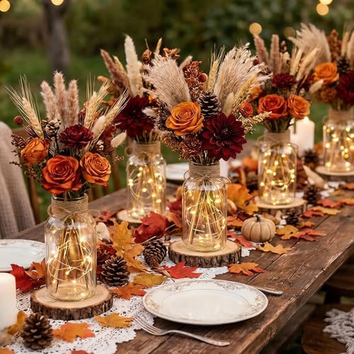 TBWIND Mason Jar Vases for Centerpieces, 12PCS Clear Glass Flower Vase - color: Clear