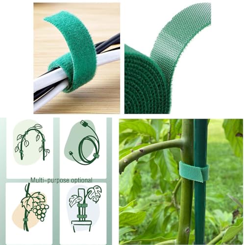 Plant Tape 32 Ft Green Garden Twist Ties for Plants, 13/16 Inch Plant Supports for Climbing Plants, Home and Office