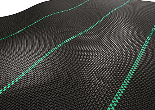 GardenMate 6 x 33 feet Sheet Woven Weed Control Fabric - Stabilized Black Heavy Duty 3 oz/yd² Landscape Ground Cover Membrane - size: 6 x 33 feet