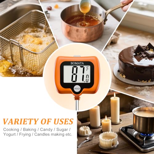 BOMATA Digital Candy Thermometer with Pot Clip, Deep Fry Oil Thermometer - color: Orange