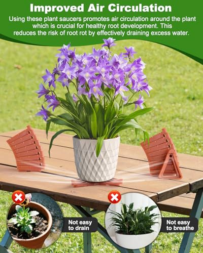 24 Pcs Triangles Pot Feet for Outdoor Planters, Stability, Orange, Small - color: 24pc Orange, size: Small