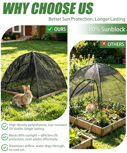 2-Pack Black Pop Up Plant Shade Tent, 22x22x23 Inch 80% Sun Shade Cover - color: Black, size: 22 x 22 x 23 Inch
