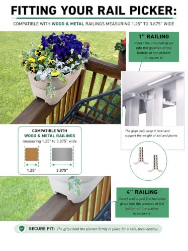 Emsco Group Bloomers Railing Planter with Drainage Holes – 24" Weatherproof Resin Planter – Polyethylene Plastic - White (Pack of 2) - color: White, size: 24.3 × 10.5 × 9.5 inches (Pack of 2)