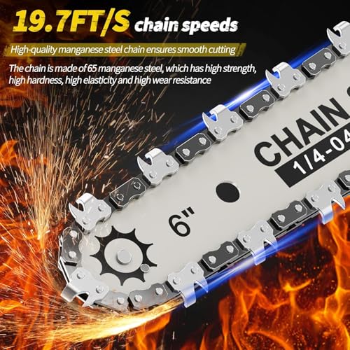 Mini Chainsaw Cordless, 6 IN Lightweight Electric Chainsaw for Wood Cutting - color: Yellow04