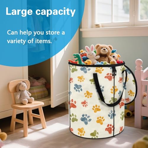 BIGCARJOB Footprint Outdoor Trash Can with Lid, Foldable Trash Can Collapsible Pop Up Garbage Bin Waste Basket Storage for Travelers Camper Trailer - color: Footprint