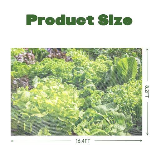 Fasmov 8.2 x 16.4 feet Bug Insect Barrier Bird Net Barrier Hunting Blind Garden Netting Planter Mesh for Protect Plants Flowers Fruits Trees