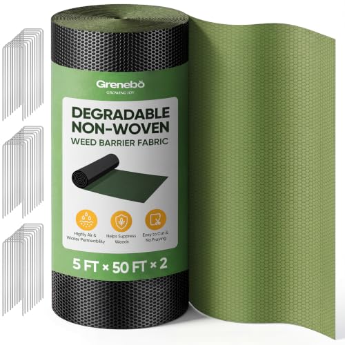 Grenebo 5FT x 100FT Non-Woven Weed Barrier Landscape Fabric - size: 5FT x 100FT
