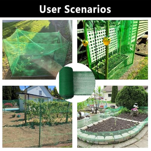 POYEE Deer Fence Netting 5x100ft Plastic Mesh Netting for Garden Protection - color: Green, size: 5x100ft