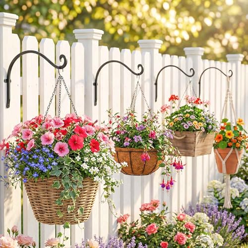 Hanging Plant Brackets Outdoor: 12-Inch 50lbs Bird Feeder Hangers 4 Pack - size: 2B-12“4PCs