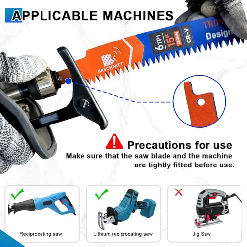 Arc Edge Reciprocating Saw Blades 7inch 6TPI for Pruning 4pcs - size: 7 inch