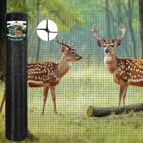 FRUITEAM 8ft×165ft Deer-Fence,Deer-Netting for Garden,Wildlife Netting,Heavy Duty Garden Fencing Roll for Plant Protection - size: 8FT×165FT