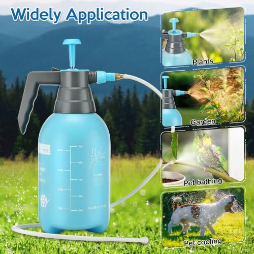 Personal Mister, 2 in 1 Water Spray Bottle with 3.3ft Mist Line, Blue, 2L - color: Light Blue, size: 2L