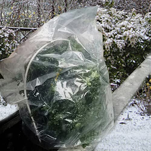 6Pcs 35"x59" Winter Plant Cover Freeze Protection, Plastic Plant Frost Bags - size: 59"H, 35" Opening
