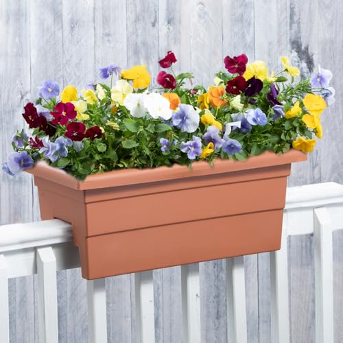 Root & Vessel Countryside Railing Planter Box, 24 Inch, Terra - color: Terra, size: 24 Inch